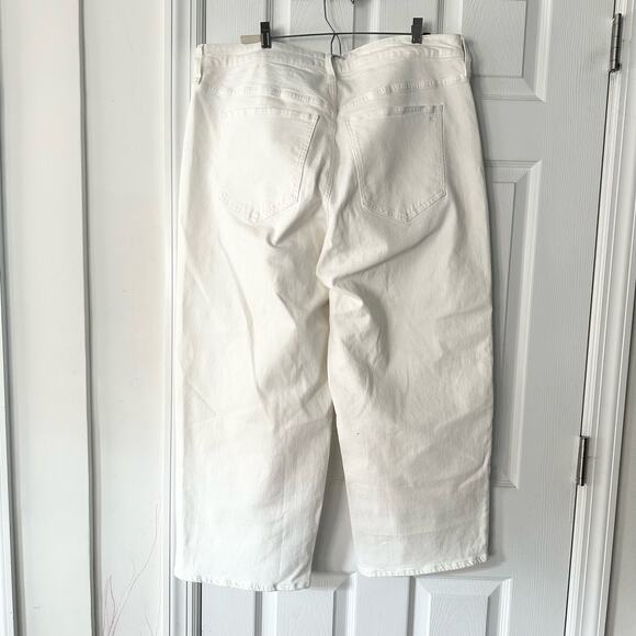 Madewell White The Perfect Vintage Wide Leg Crop Denim Jeans 14W Plus DM1626 - Picture 8 of 15